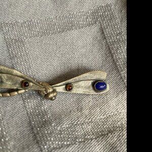 Original Art Nouveau dragonfly brooch, rare estate piece, bronze